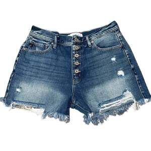 KanCan High Rise Distressed Exposed Button Fly Denim Shorts KC8633M